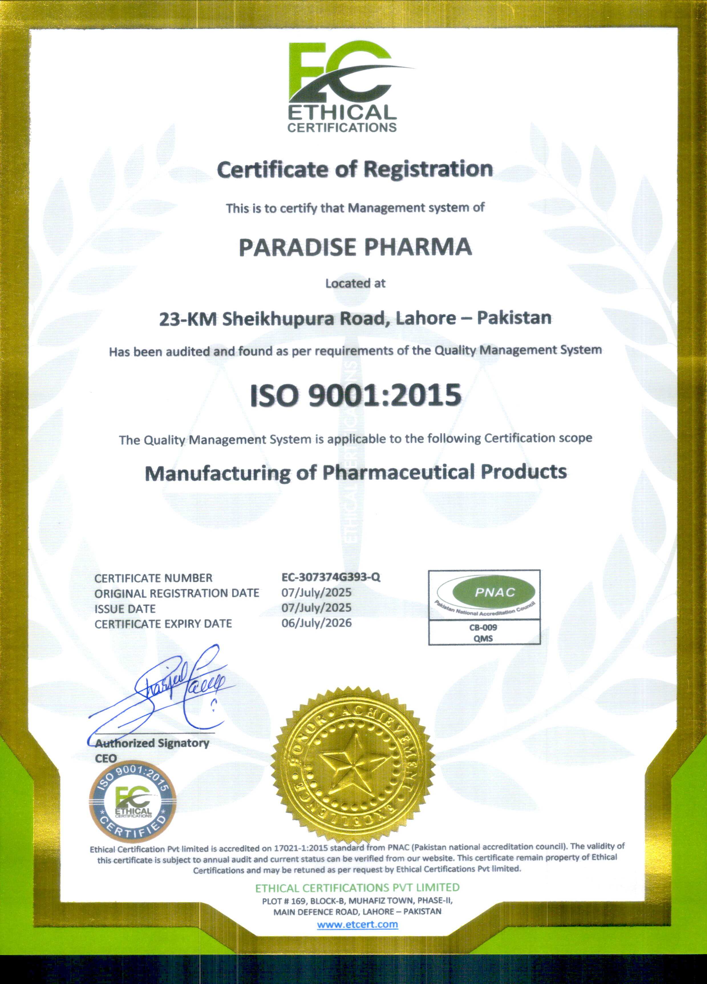 ISO 9001:2015 Certification